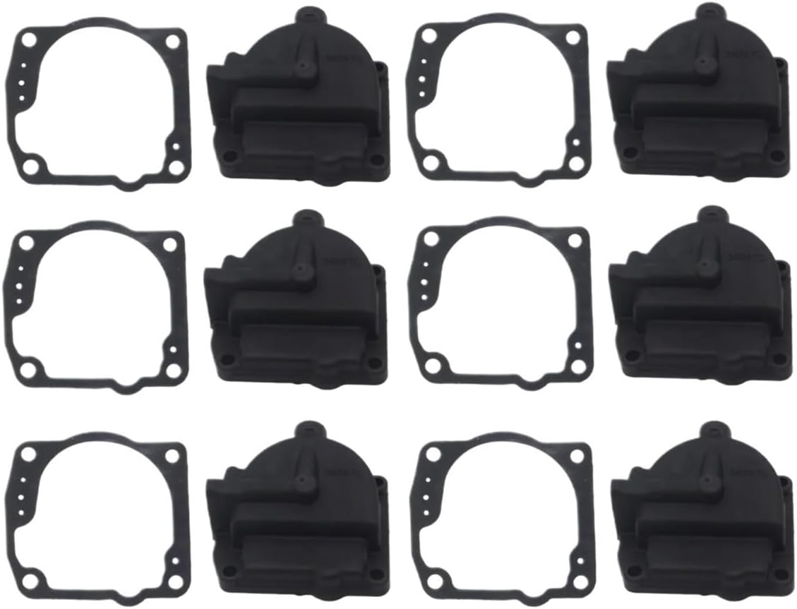 6 Set Carburetor Float Chamber Carbon Bowls 60° With Gasket Fit For 90 To 175 HP Engines 343870 0433000(6 Set)