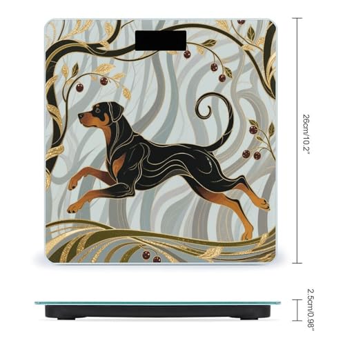 Báscula digital de baño Running Rotweiler vidrio templado miniatura 2