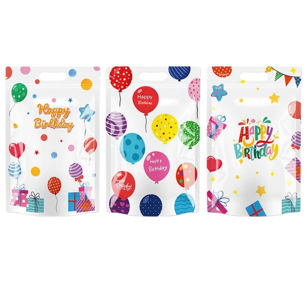 ISABELLA MOON Cartoon Gift Bags with capybara Unicorn Goodie Party Favor Plastic Candy Cookie Snack Storage for Wedding Birthday Shower Party Supplies Back to School (Balloon(15.5 * 23CM) 25pcs)