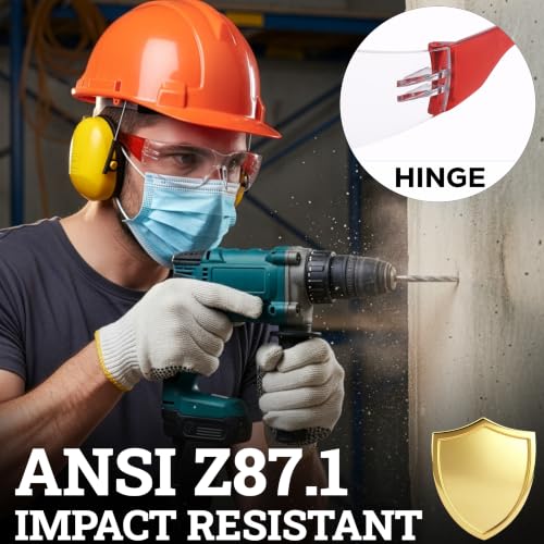 Image of BISON LIFE Clear Safety Glasses - ANSI Z87.1 Certified Scratch & Impact Resistant Eye Protection Goggles for Men & Women