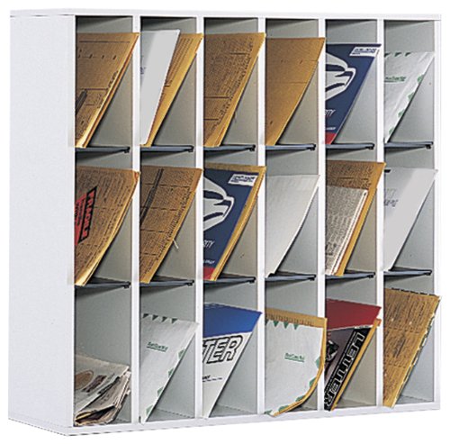 Safco Products 7765Gr Wood Mail Sorter, 18 Compartment, Gray #TOP16