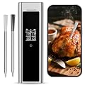 Bluetooth Meat Thermometer Wireless with Dual Probes, 650ft Long Range Smart App Controlled Food Thermometer for Grill, Smoker & Oven, Rechargeable IP67 Waterproof