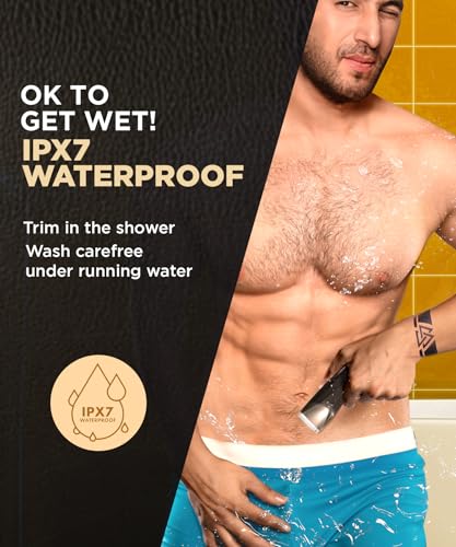 Image of Bombay Shaving Company Balls Trimmer | Pubic Hair Trimmer and Body Groomer for Men | Private Part Trimmer For Men, Waterproof (IPX7), Cordless, LED Display, LED Torch, Safe Ceramic Blades, Dock Charging | LANDSCAPER 2.0 (Black)