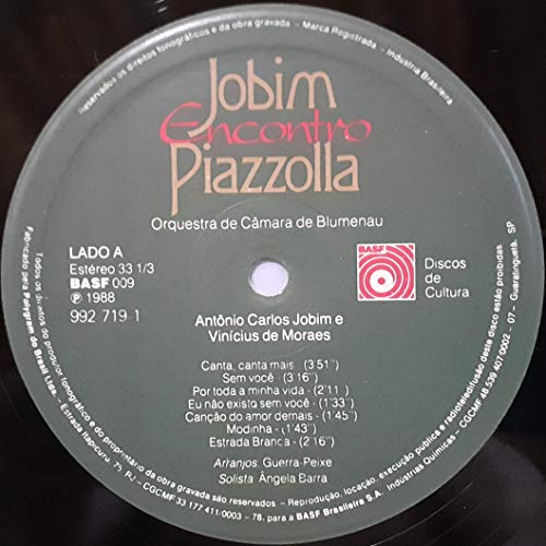 Orquestra de Câmara De Blumenau - Lp Encontro Jobim Piazzolla - 1988