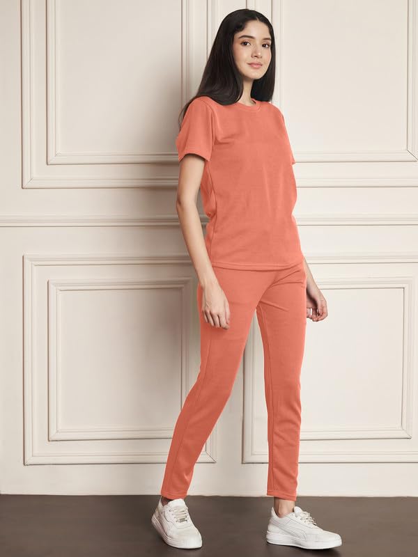 Image of DTR FASHION Polyester Blend Solid Lining Tracksuit | Night Wear Suit For Women