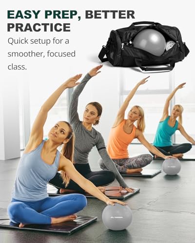 Image of Trideer 9-Inch Pilates Ball, Small Exercise Ball for Yoga, Core Training, Physical Therapy, Balance, Stability and Stretching Pilates Equipment with Inflation Straw (Silver)