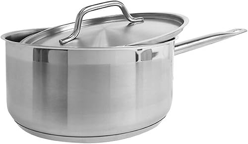 Miniatura 9 de -Cacerola de 10 cuartos de galón con tapa de acero inoxidable - Juego de sartenes multiusos para uso en el hogar, cocina o restaurante, sartén de