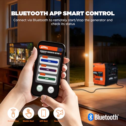Image of GENMAX 6250w Tri-Fuel Silent Inverter Generator(2026Model)Features 2-Wire Auto Start /Stop,bluetooth APP Control,CO Sensor,Digital Display&50A Outlet-Ideal for Home Backup&Camping Outdoor,EPA Compliant