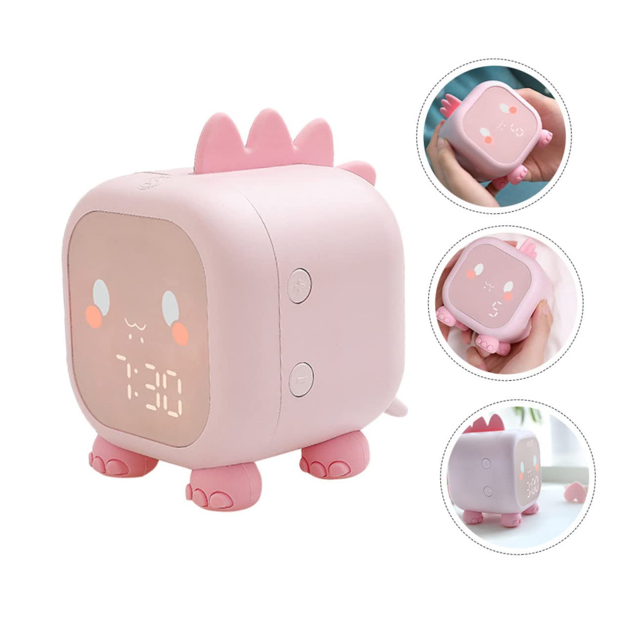 ORFOFE Kinder USB Wecker mit LED Nachtlichtuhr Silikongehäuse Sprachansage Nickerchen Timer für Schlafzimmer und Zuhause