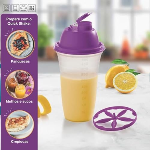 Tupperware Quick Shake II 500ml | Mixigenador Coqueteleira (Azul Naval)