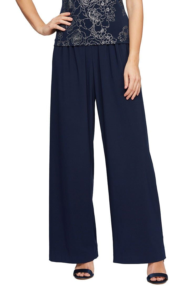 Alex Evenings Mens Classic Casual-pants, Dark Navy, Small US