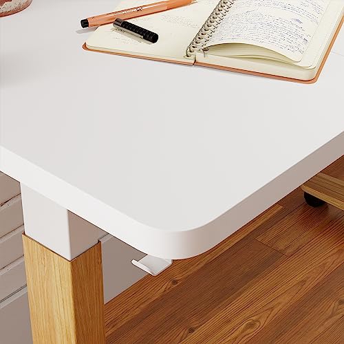 Monomi Electric Standing Desk, 55 X 28 Inches Height Adjustable Desk, Ergonomic Home Office Sit Stand Up Desk With Memory Preset Controller (White Top/Wood Grain Frame) #TOP4