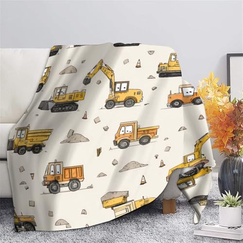 Couverture moelleuse 3D engins de chantier grand plaid microfibre 150x200 - 5
