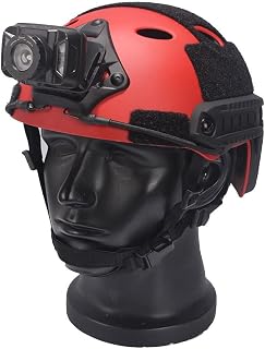 XLLYBZ Conjunto de Casco rápido táctico Rojo, con Equipo táctico táctico Multifuncional de Montaje NVG, para Equipo de Juego CS de Cosplay de Paintball de Airsoft al Aire Libre