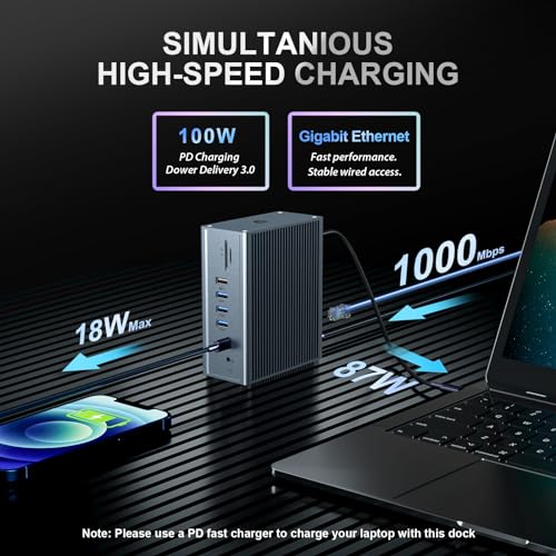 Hub USB C Multiport de 10Gbps con Triple Salida HDMI y Lector de Tarjetas SD 5