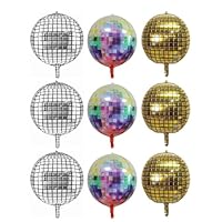 7-teiliges Disco-Balloon-Set Mit Flaggen – Inkl. Disco-Kugel, Skateboard, Brille & Mehr (70er/80er/90er Party)