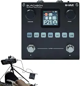 VEDO M-VAVE Pedal Processador Multiefeitos Para Guitarra BLACKBOX, com Mais de 80 Efeitos Embutidos, APP Conexão, Modelagem de Amplificador 44,1 KHz / 24 bits 6 + 1 Efeitos Simultâneos, Recarregável