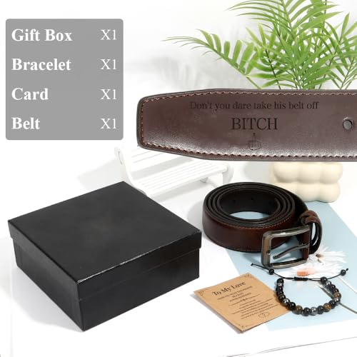 Gifts for Dad Mens Casual Leather Belt Husband Leather Belt for Men Personalized2