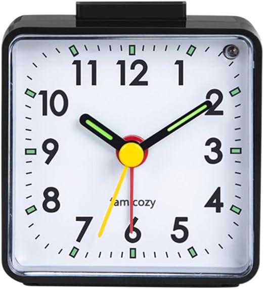 FAMICOZY Silent Tiny Alarm Clock,Easy to Read,Simple Alarm Control