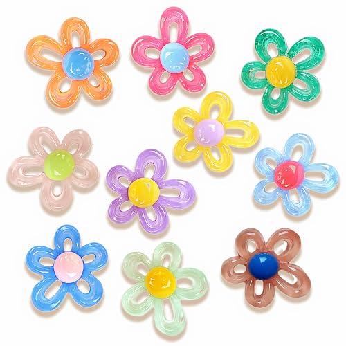 DORICRAFT Cute Flower Shoe Charms Colorful Floral PVC Accessories for Shoes Sandals Bags & Bracelets Birthday Party Favors and Holiday Gifts (Daisy Flower)