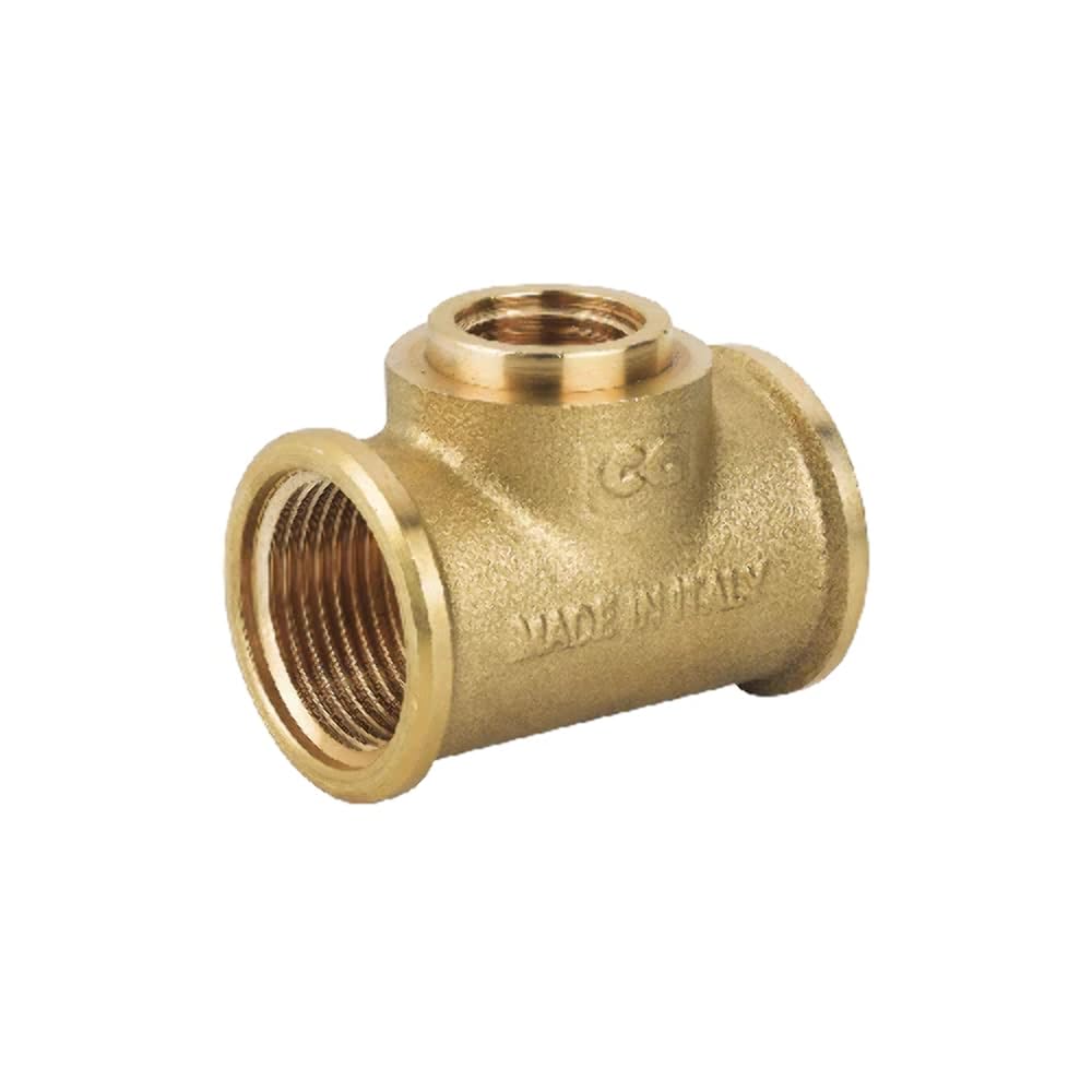 TEE "TOF" IN OTTONE PER ACQUA - 90MMX3'FX90MM Raccordi A Compressione - Foto 2