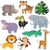 Wonmon 50 PCS Safari Animals Cutouts for Bulletin Board Decorations, Cute Jungle Animals Forest Animal Paper Cut-Outs for School Classroom Bulletin Board Wall Decor Craft Party Decoration