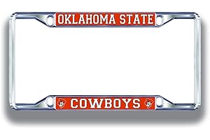 Oklahoma State Cowboys License Plate Frame Silver