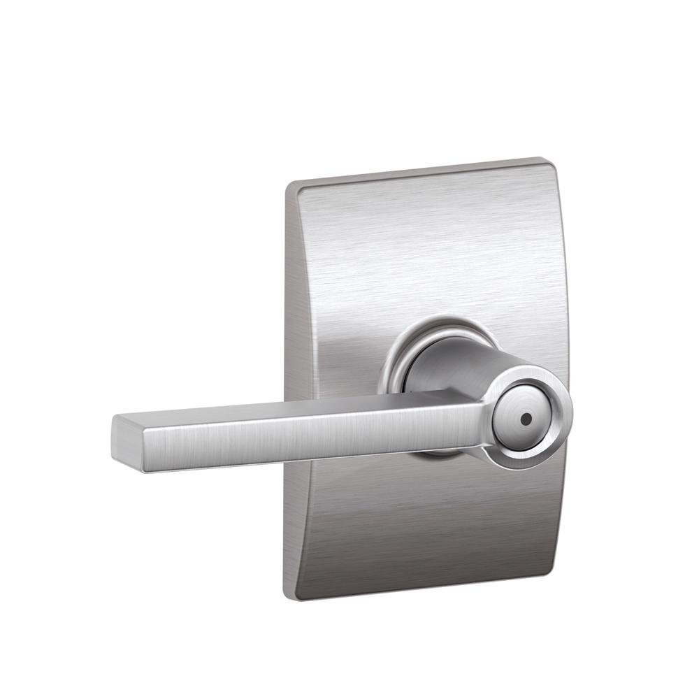 Schlage F40 LAT 626 CEN Century Collection Latitude Privacy Lever, Satin Chrome