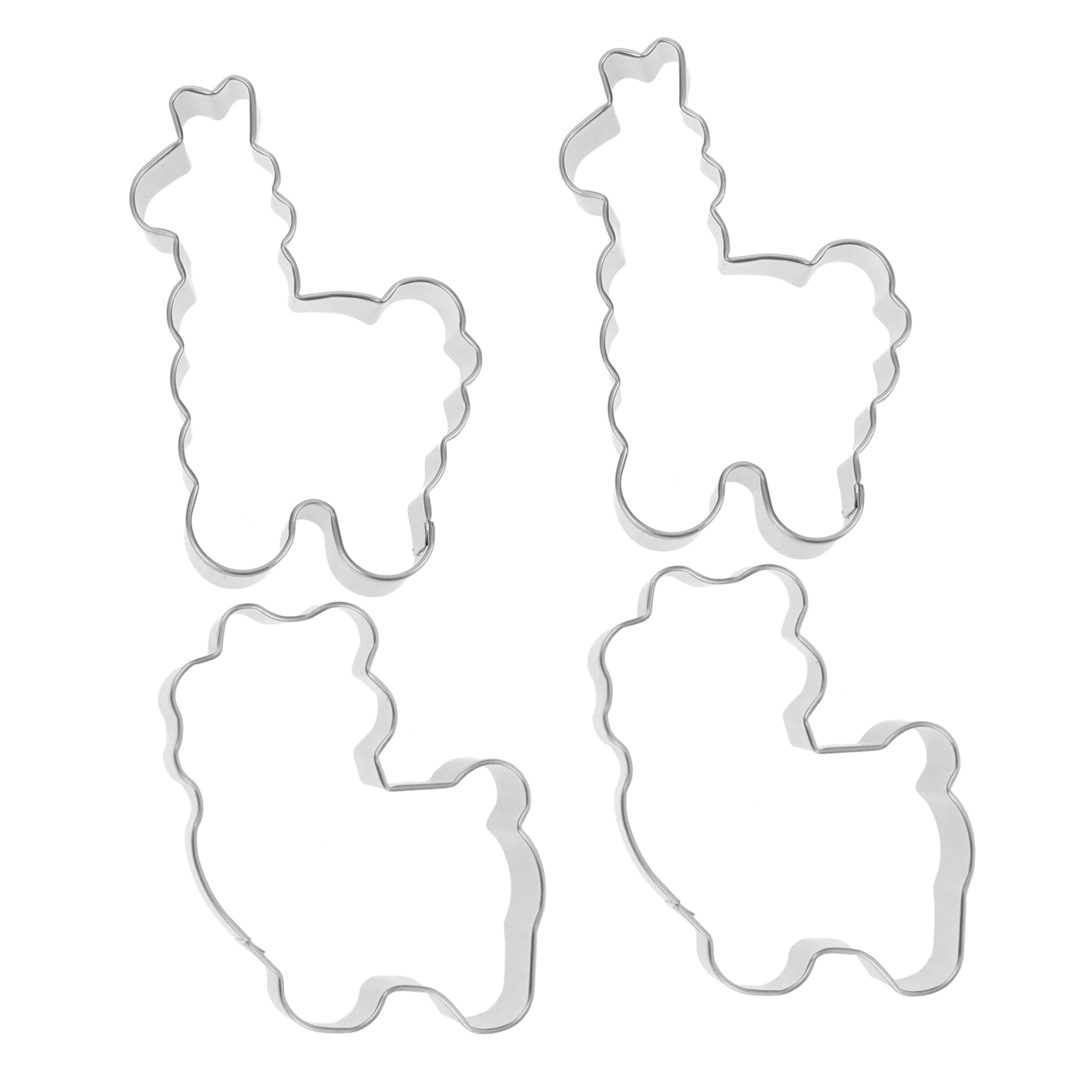 4 Stück Alpaka Keksausstecher aus Edelstahl mit Obstschneider Funktion zum Ausstechen von Fondant und Keksteig für Weihnachtsdeko