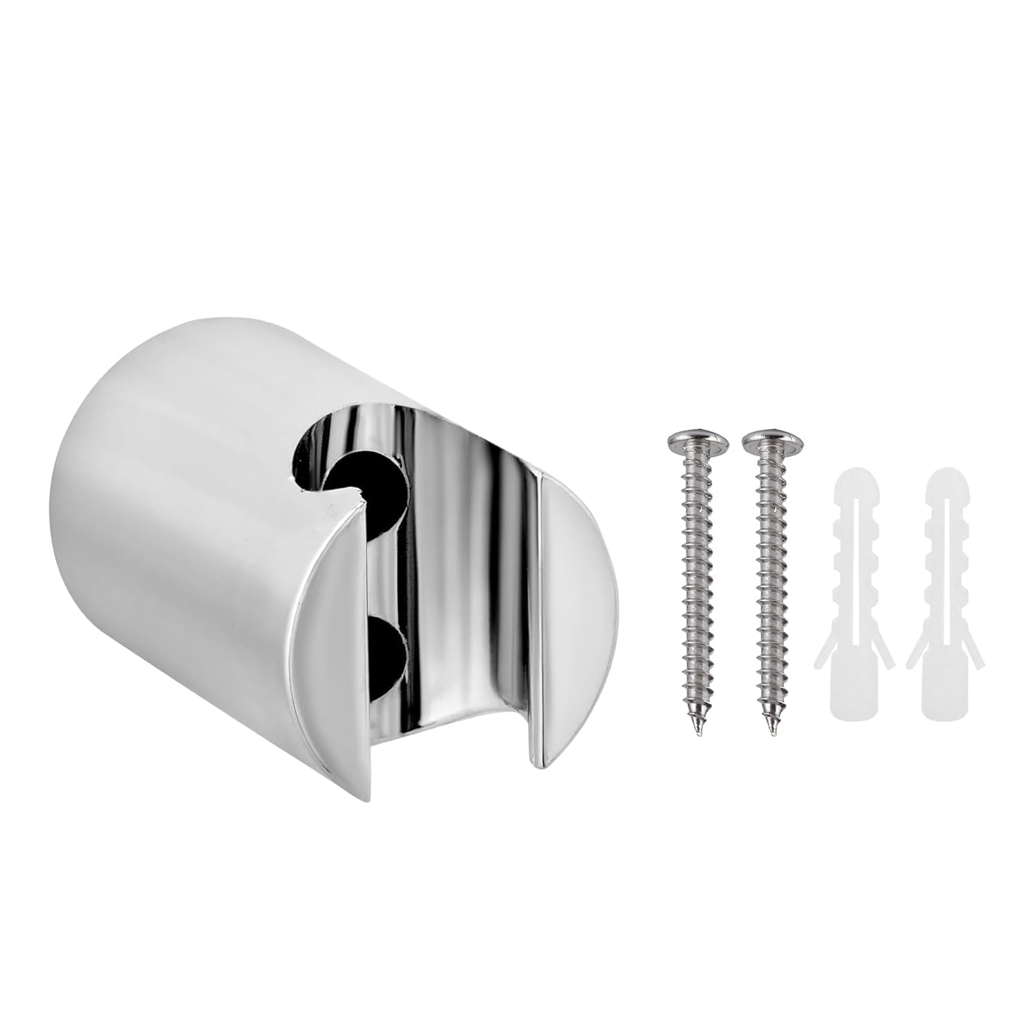 Bathroom Shower Head Holder, Wall Mounted ABS Hook with Mounting Screws, Chrome Silver-image-49