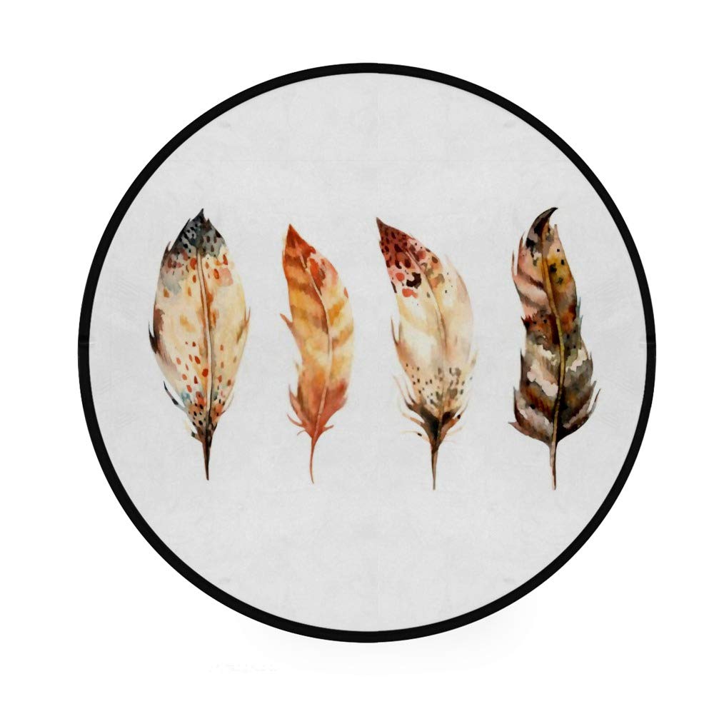 Paillasson plumes aquarelle antidérapant pour chambre et salon