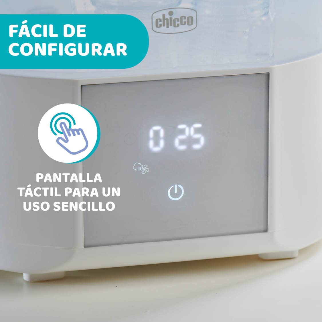 Chicco Esterilizador y Secador Biberones All in One, Esterilizador de Biberones Eléctrico con Función Seca Biberones, para Biberones, Sacaleches y Chupetes, Hasta 6 Biberones