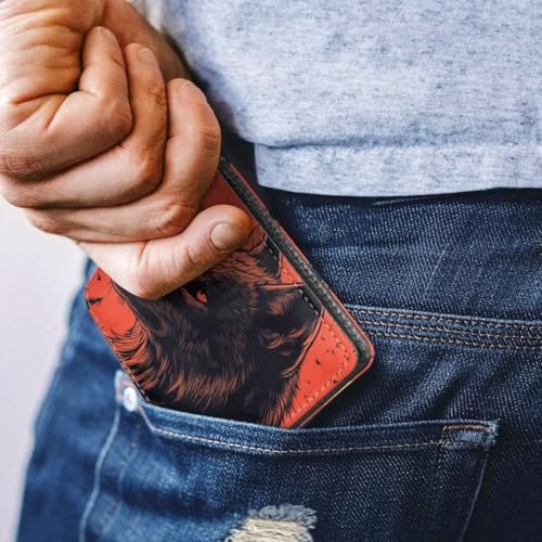 Image of Coldinair Cool Wolf Kids Wallet for Boys with Wallet Card,Novelty Bifold Wallets With Coin Pocket Id Window for Kids, Boys, Teen