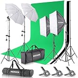 Neewer 2.6M x 3M/8.5ft x 10ft Background Support System and 800W 5500K Umbrellas...