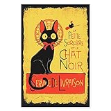 La Petite Sorciere Et Le Chat Noir Service De Livraison Panneau en Métal Résistant aux intempéries Décoration Murale Cadeau de pendaison de crémaillère Affiche de décoration murale 20,3 x 30,5 cm