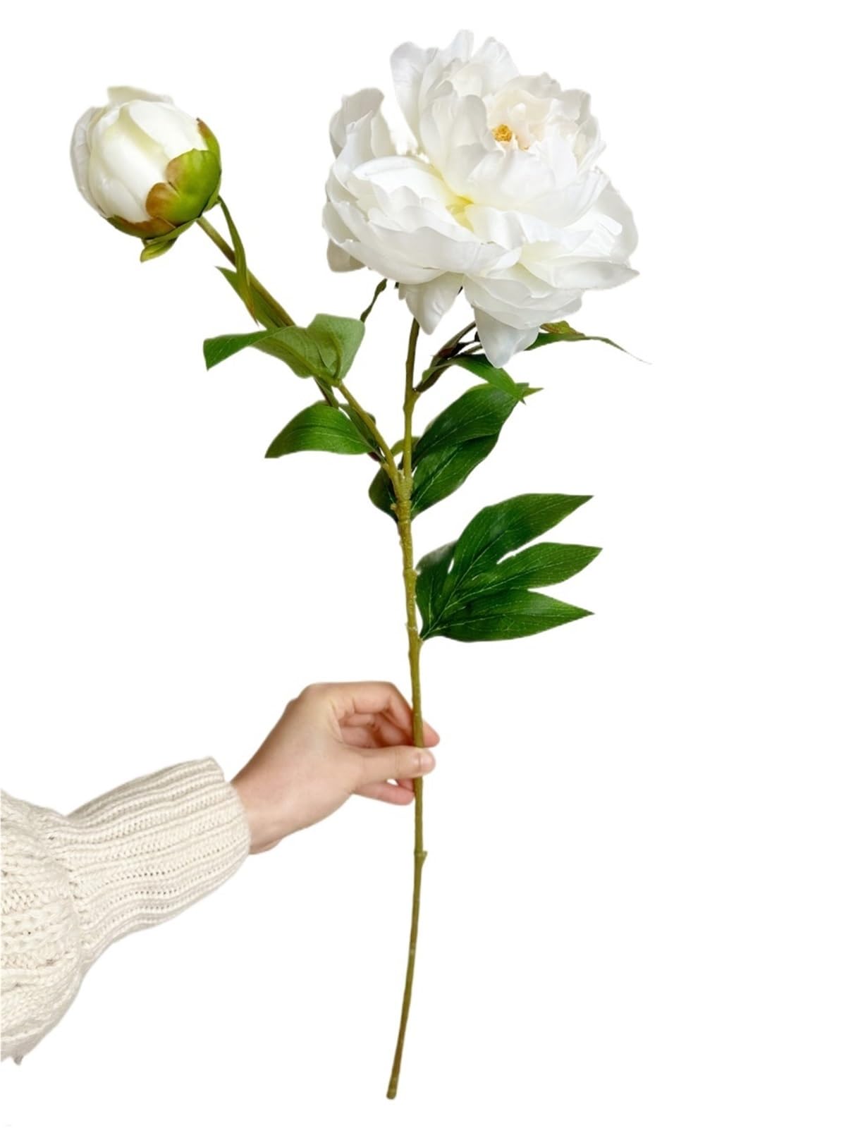 LuoAXINN Artificial Flower Branches 5 Pcs White Peony Artificial Flower Large Silk Pink Fake Decoration(Color3)