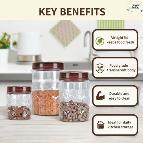 Image of Filox 18-Piece Kitchen Storage Containers Set | Air-Tight Lids | BPA-Free Plastic Grocery Jar Set | 300ml, 650ml & 1200ml | Multipurpose Pantry & Refrigerator Storage Containers