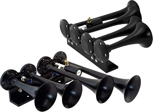 Miniatura 2 de Vixen Horns Kit de bocina de tren para camiones/automóviles con kit de inflado de neumáticos. Sistema completo a bordo - Compresor de aire de 200