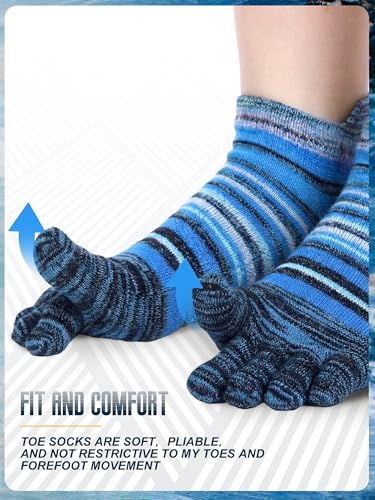 Image of Fourluoo 3 /6 Pairs Women Toe Socks Cotton Breathable Ankle Five Toe Socks for Men Women Athletic Running