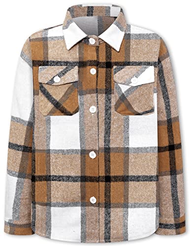 SANGTREE Boys & Mens Long Sleeve Button Down Flannel Shirt Jacket