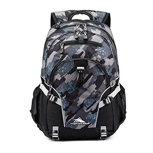 Image of High Sierra Loop Backpack, Travel, or Work Bookbag with tablet sleeve, One Size, GraffitiBlackAsh.