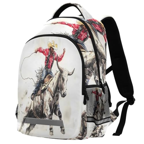 ALAZA Rodeo School Backpack for Girls & Boys, Kids Laptop Bookbag with Reflective Strip 17in2