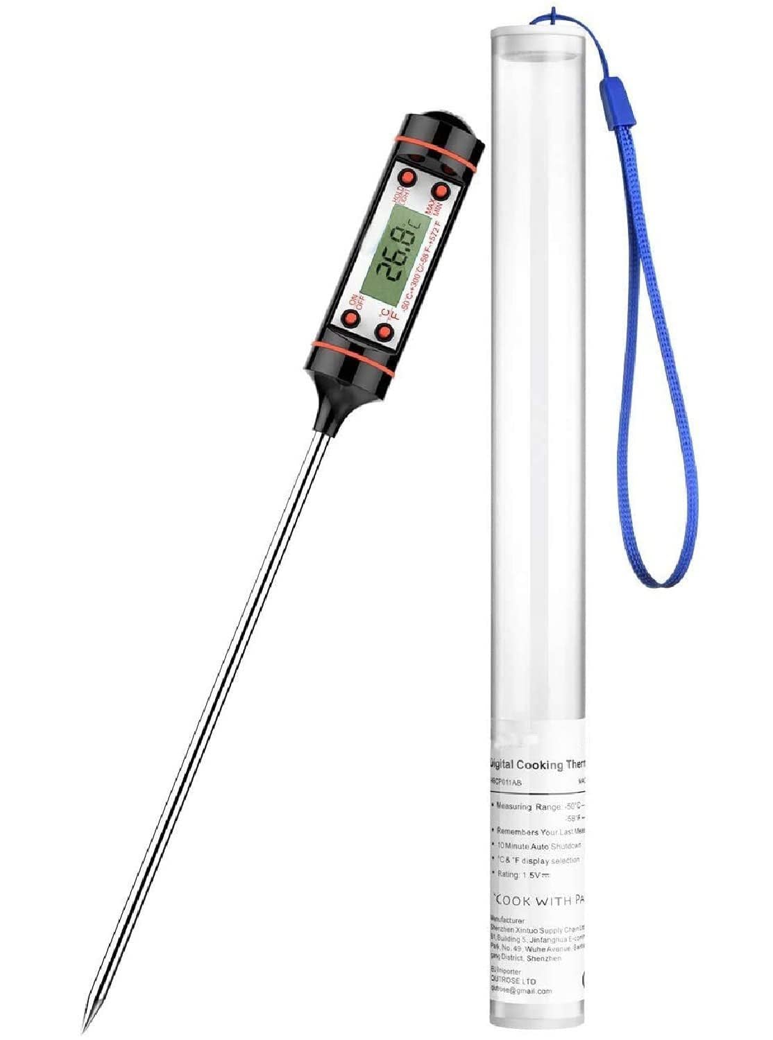 AKIVIN Digital Pen Type Thermometer, Stainless Steel Probe Temperature Meter with LCD Display for Laboratory, Food Testing, HVAC and Industrial Applications-picture-12