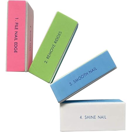 Amazon Co Jp 爪やすり ネイル スポンジ バッファー ブロックネイル バッファー プロネイルバッファー 爪磨きスポンジ ネイルシャイナーバッファー 4本セット ビューティー