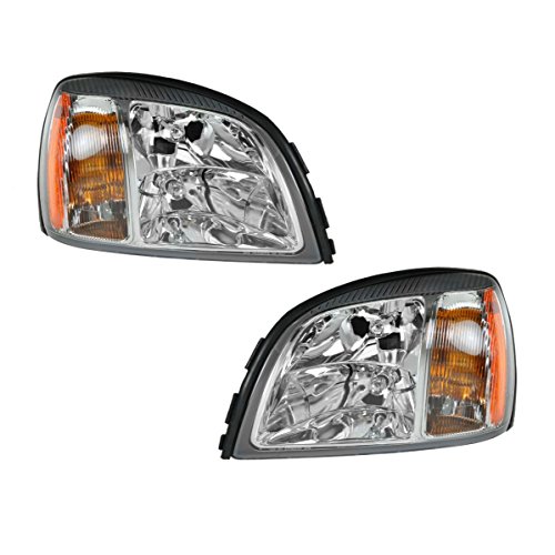 Image of TRQ Headlight Assembly Set GM2502208 GM2503208 Compatible with 2000-2002 Cadillac DeVille