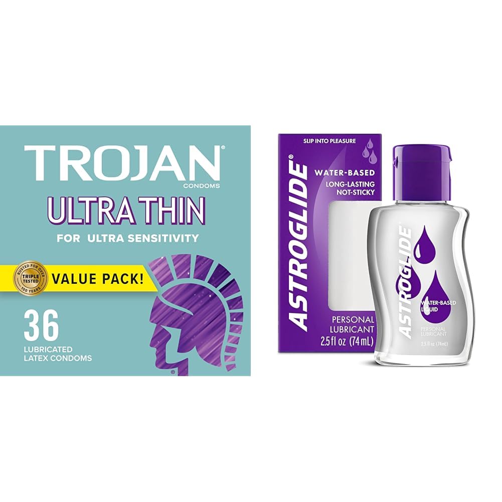 Amazon.com: TROJAN Ultra Thin Condoms for Ultra Sensitivity, Lubricated  Condoms for Men, America's Number One Condom, 36 Count Value Pack &  Astroglide Liquid Personal Lubricant, Water Based Lube : Health & Household