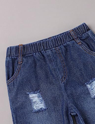 oklady Toddler Boy Clothes Colorblock Long Sleeve Letter Sweatshirts Top and Ripped Jeans Pants Boys Fall Winter Outfits 2-6T4