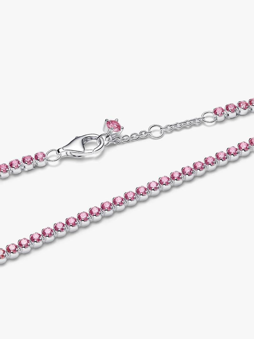 PANDORA Bracciale Tennis Donna Argento Con Zirconi Rosa 593927C02