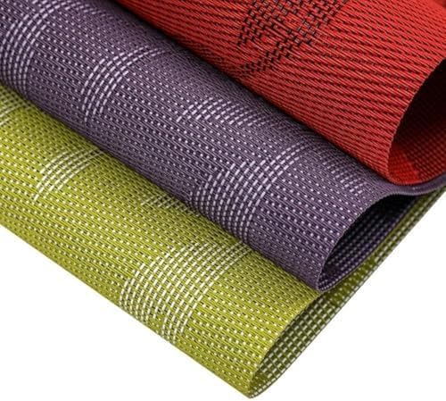 Lot de 2 sets de table rectangulaires PVC 45x30 cm lavables et durables rouge