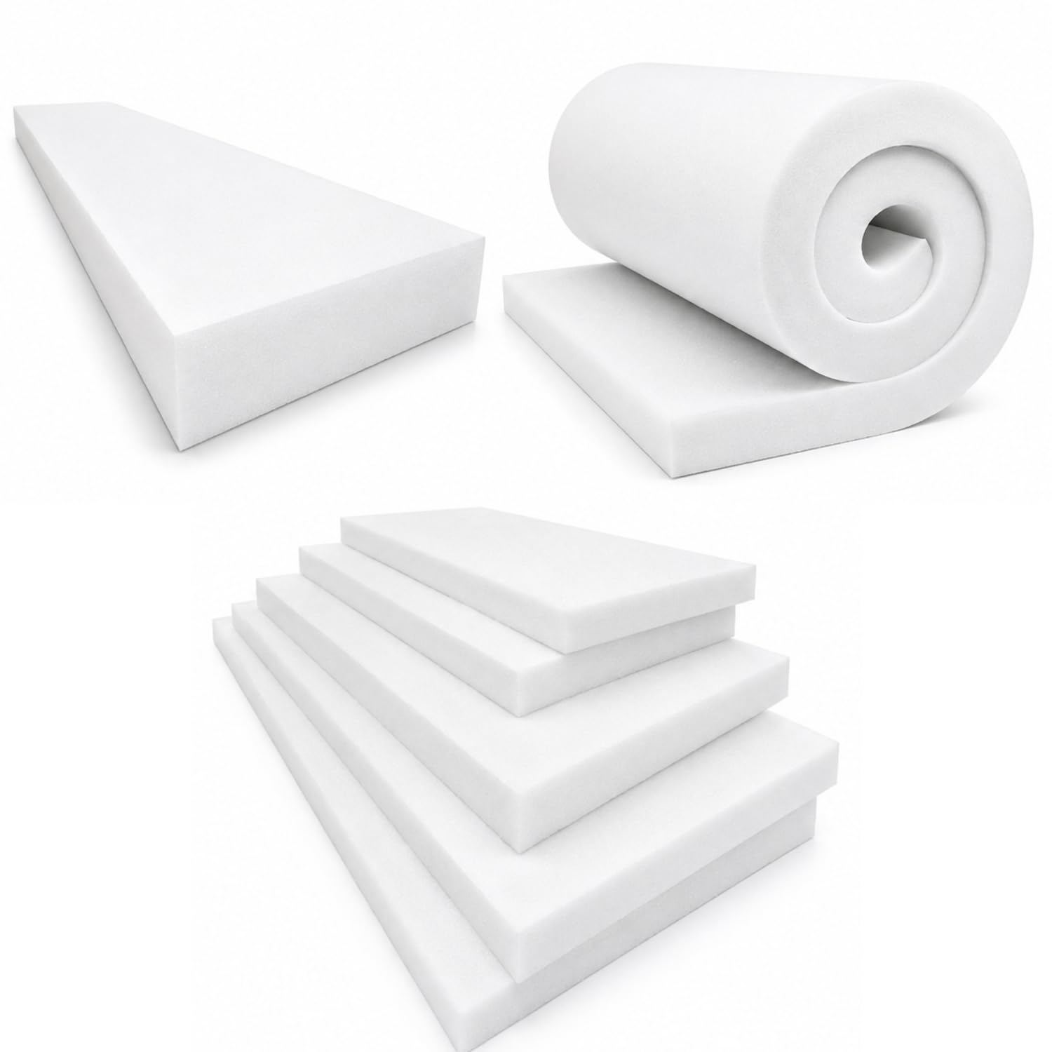 High Density White Firm Upholstery Foam Sheet Cut to Any Size | Sofa Cushion Replacement Foam for Beds Seats Caravan Campervan & DIY Projects | UK Made | Indoor Outdoor, 80”x30”x2”